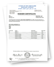 KOSHER CERTIFICATION